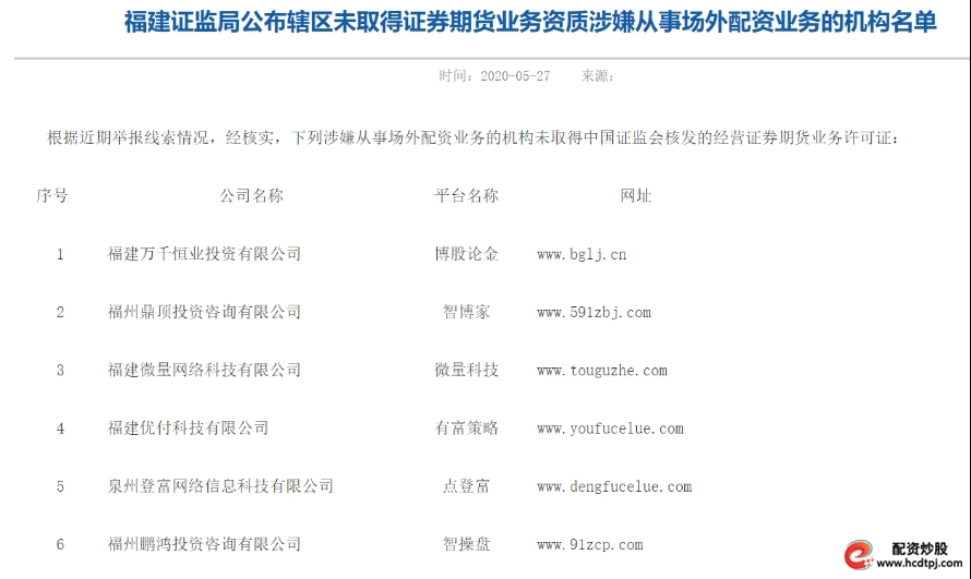 场外配资黑名单_正规配资公司_证监局风险提示