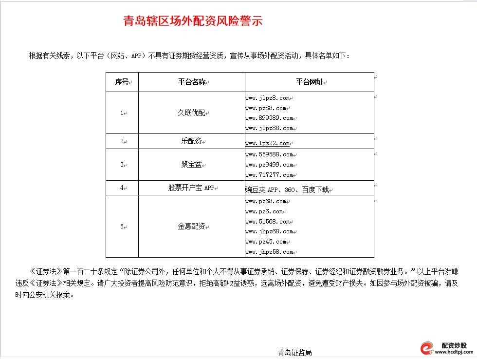 股票杠杆配资_非法场外配资监管_多地证监局开场外配资黑名单